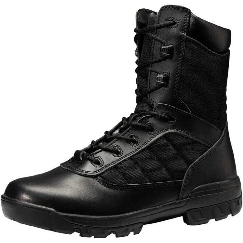 Thowi Men’s Military Tactical jungle Boots With Zipper, Black, Size 9 Black